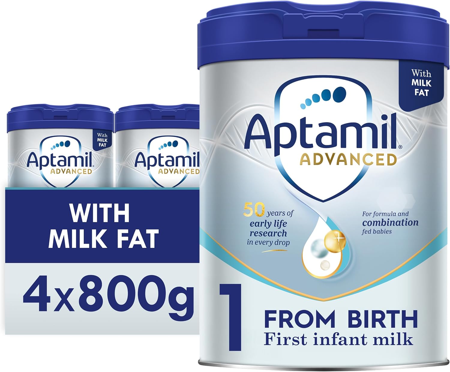 Aptamil Advanced 1 first infant milk 800g with milk fat, newborn formula
