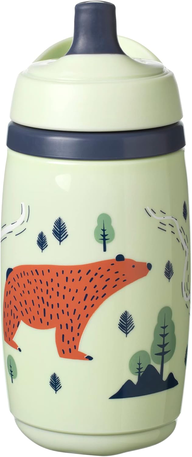 Tommee Tippee Superstar Insulated Sportee Water Bottle 266ml cream with fox design