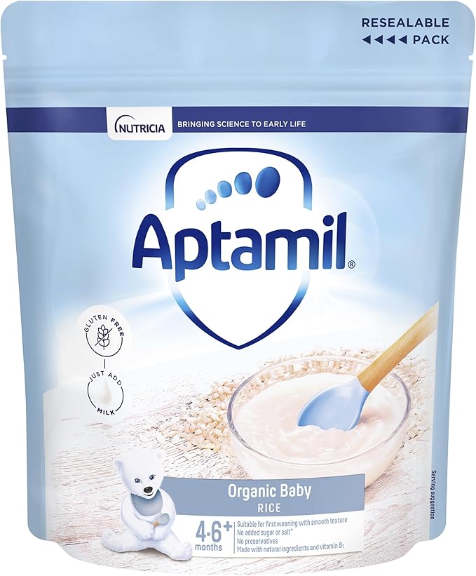 Aptamil Organic Baby Rice Cereal 100g for 4-6+ months