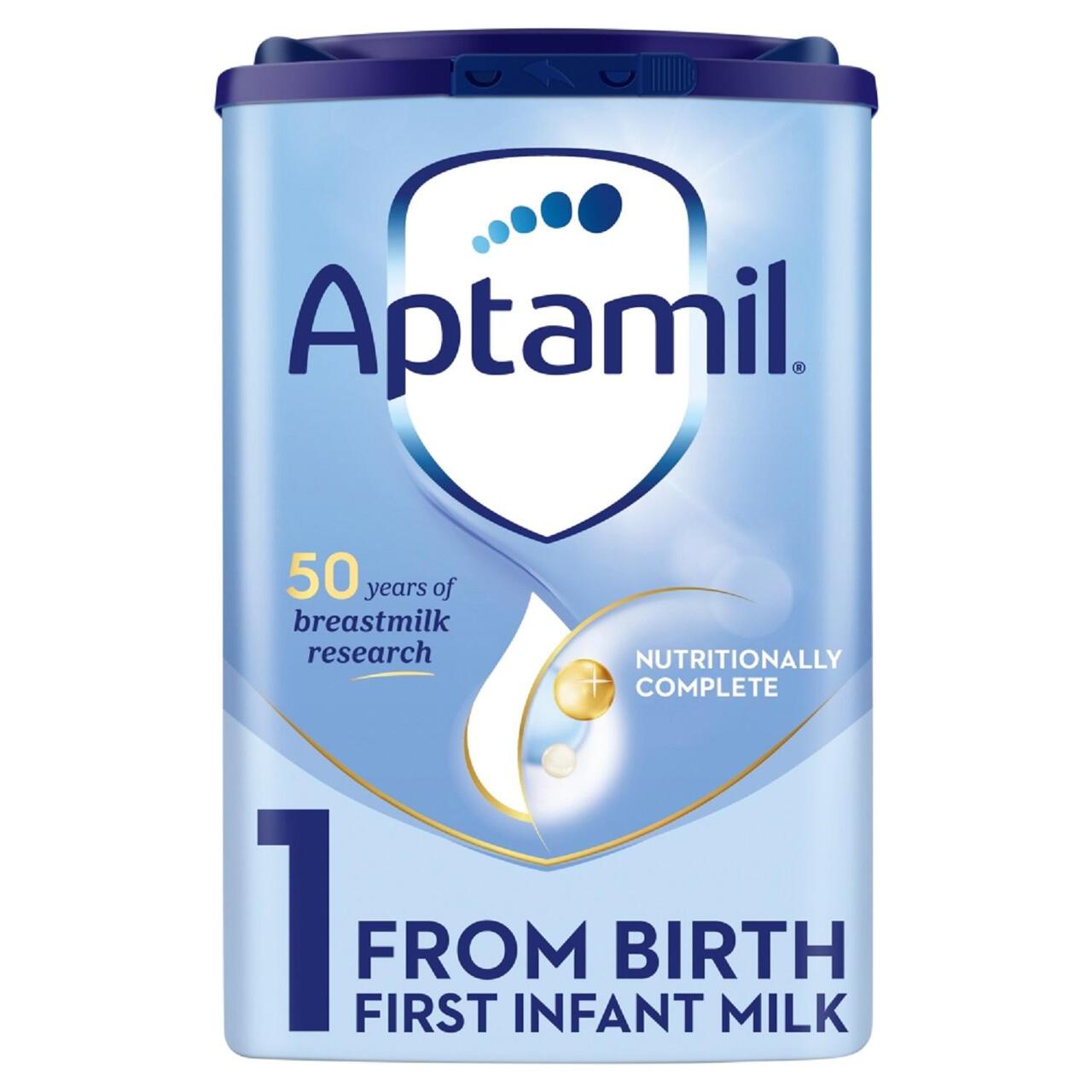 Aptamil 1 First Infant Milk Formula From Birth, 800g tin with dark blue lid