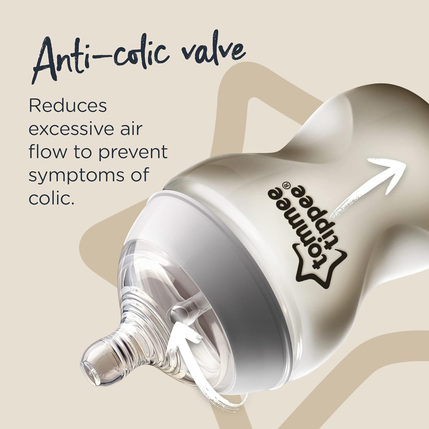 Tommee Tippee Closer to Nature 260ml baby bottle with anti-colic valve