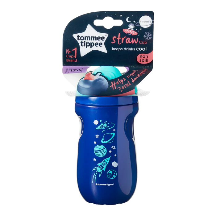 Tommee Tippee Explora Insulated Straw Cup 260ml blue non-spill