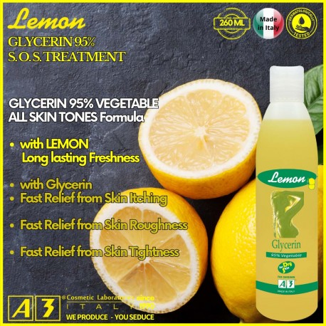 A3 Lemon Glycerin 95% skincare treatment 260 ml bottle