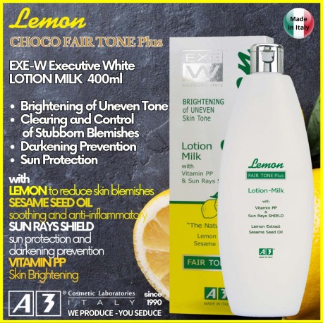 A3 Lemon Milk Fair Tone Plus 400ml brightening lotion white bottle