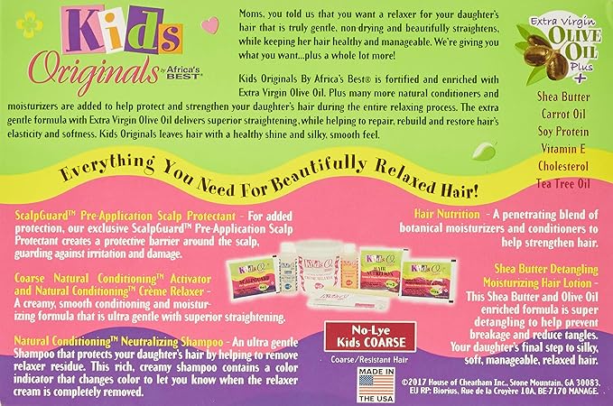 Africa's Best Kids Organics Relaxer System Coarse hair treatment kit box