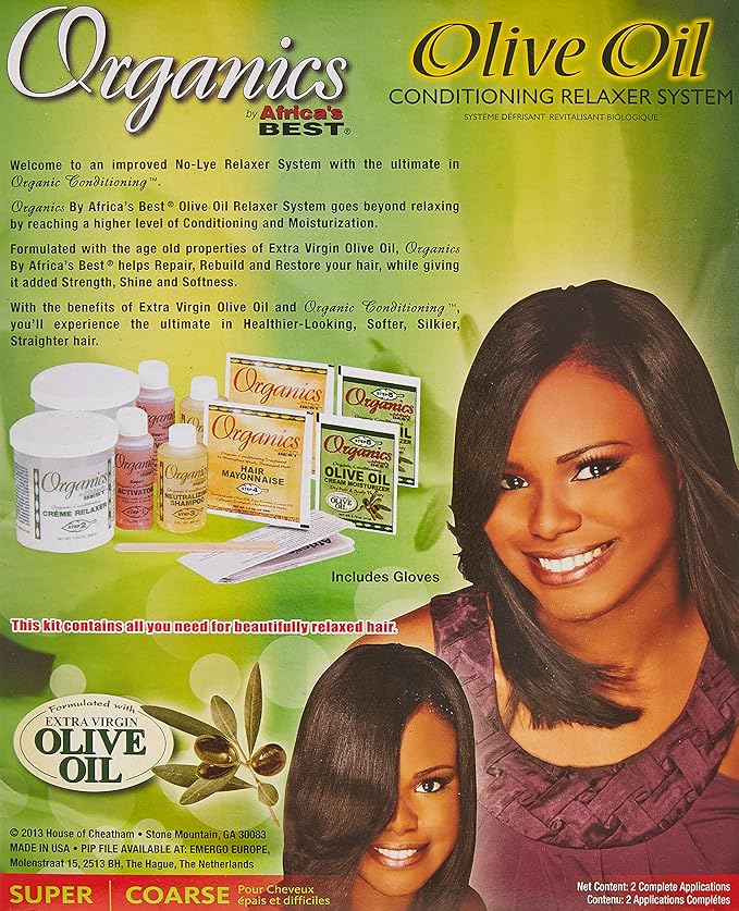 Africa's Best Organics Olive Oil Relaxer Coarse two application kit