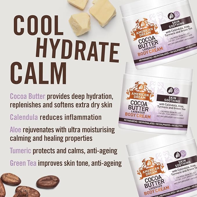 American Dream Cocoa Butter with Lavender Body Cream 16oz jar