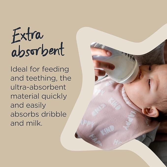 Tommee Tippee Closer to Nature pink milk feeding bibs two-pack absorbent