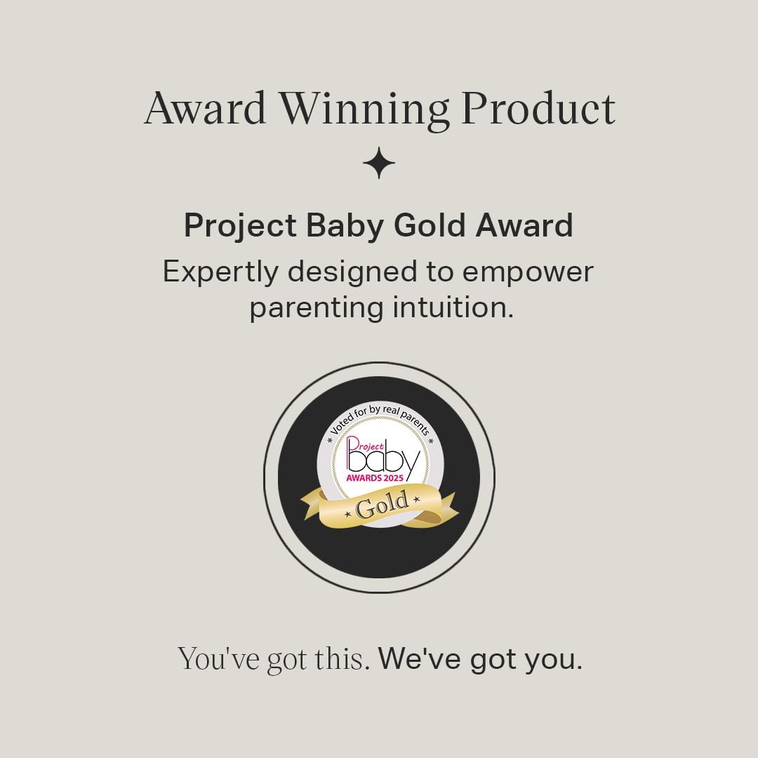Tommee Tippee Quick Cook white baby food maker with award badge display