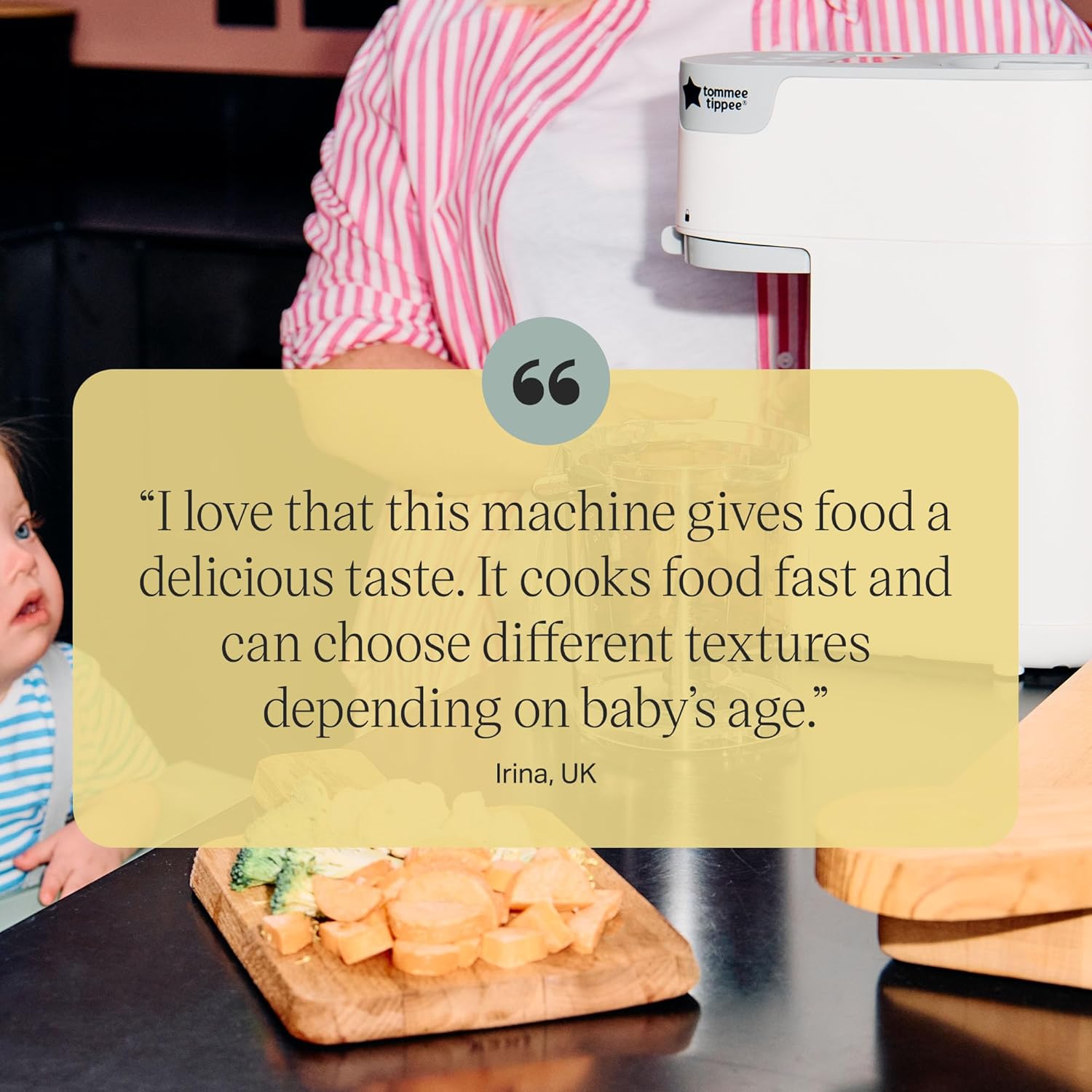 Tommee Tippee Quick Cook white baby food maker with steaming function