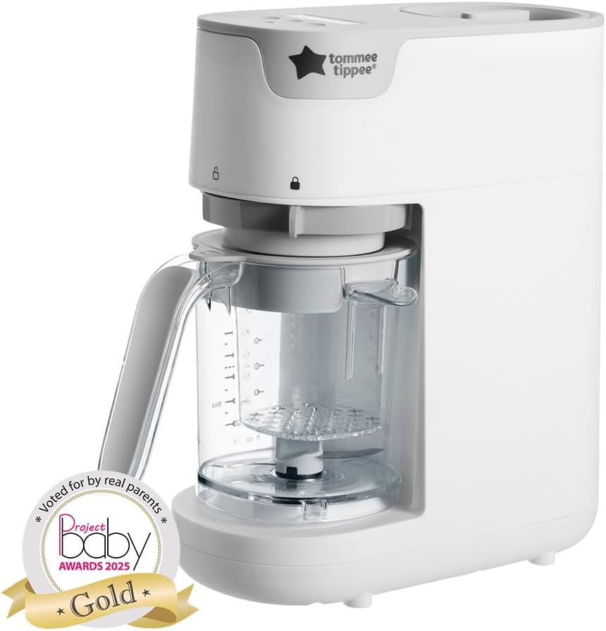 Tommee Tippee Quick Cook white baby food maker with steamer and blender function