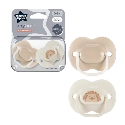 Tommee Tippee Closer To Nature Anytime Soother 0-6 months two pack cream