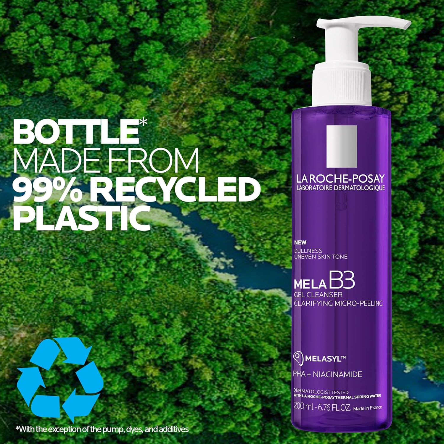 La Roche-Posay Mela B3 purple gel cleanser 200ml bottle with pump