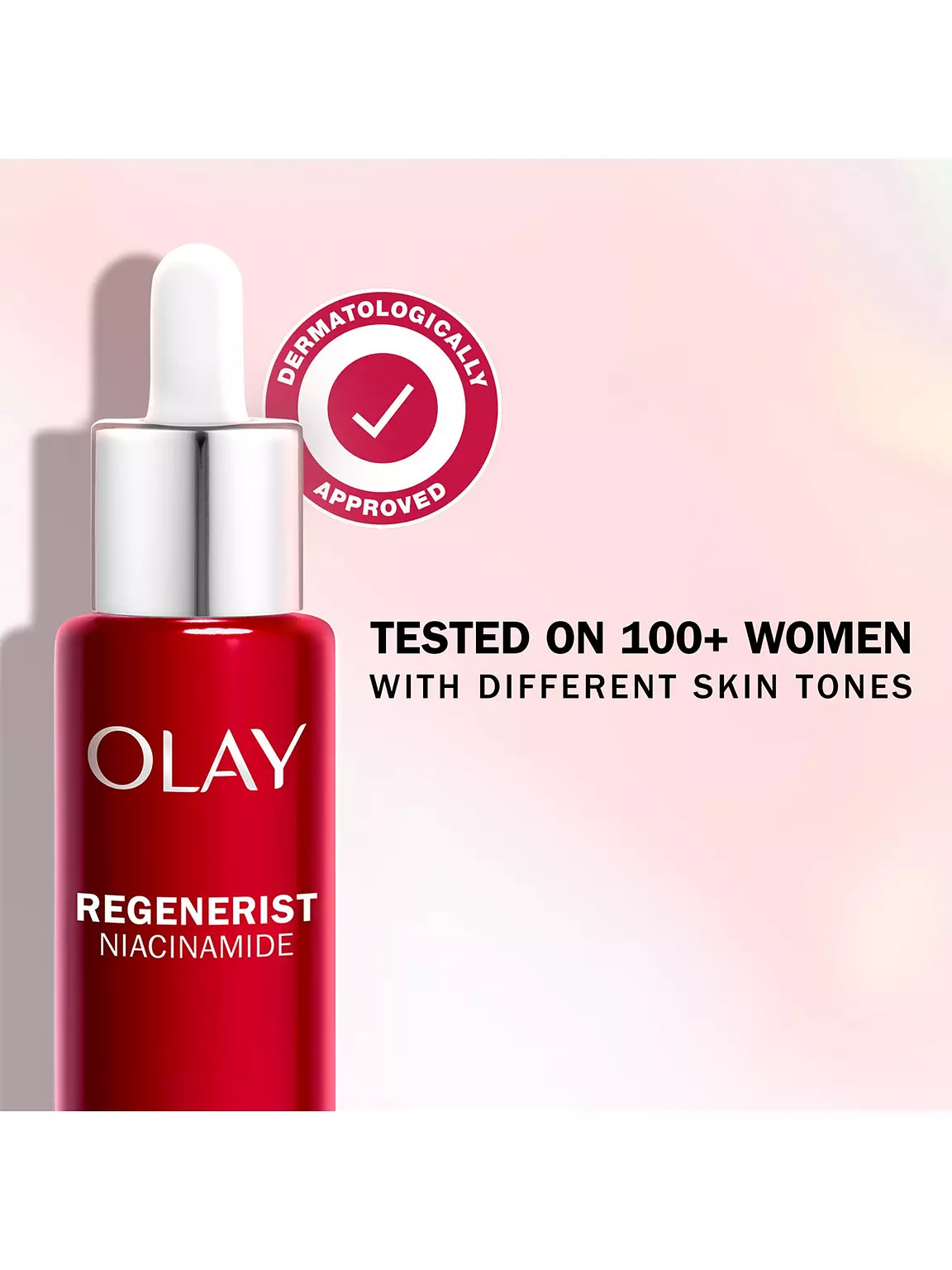 Olay Regenerist Niacinamide red serum bottle with dropper, 40ml