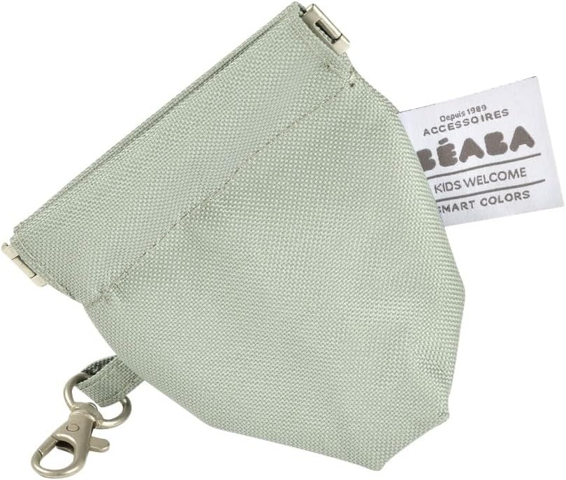 Béaba Sydney II leaf green changing bag with attachment clip