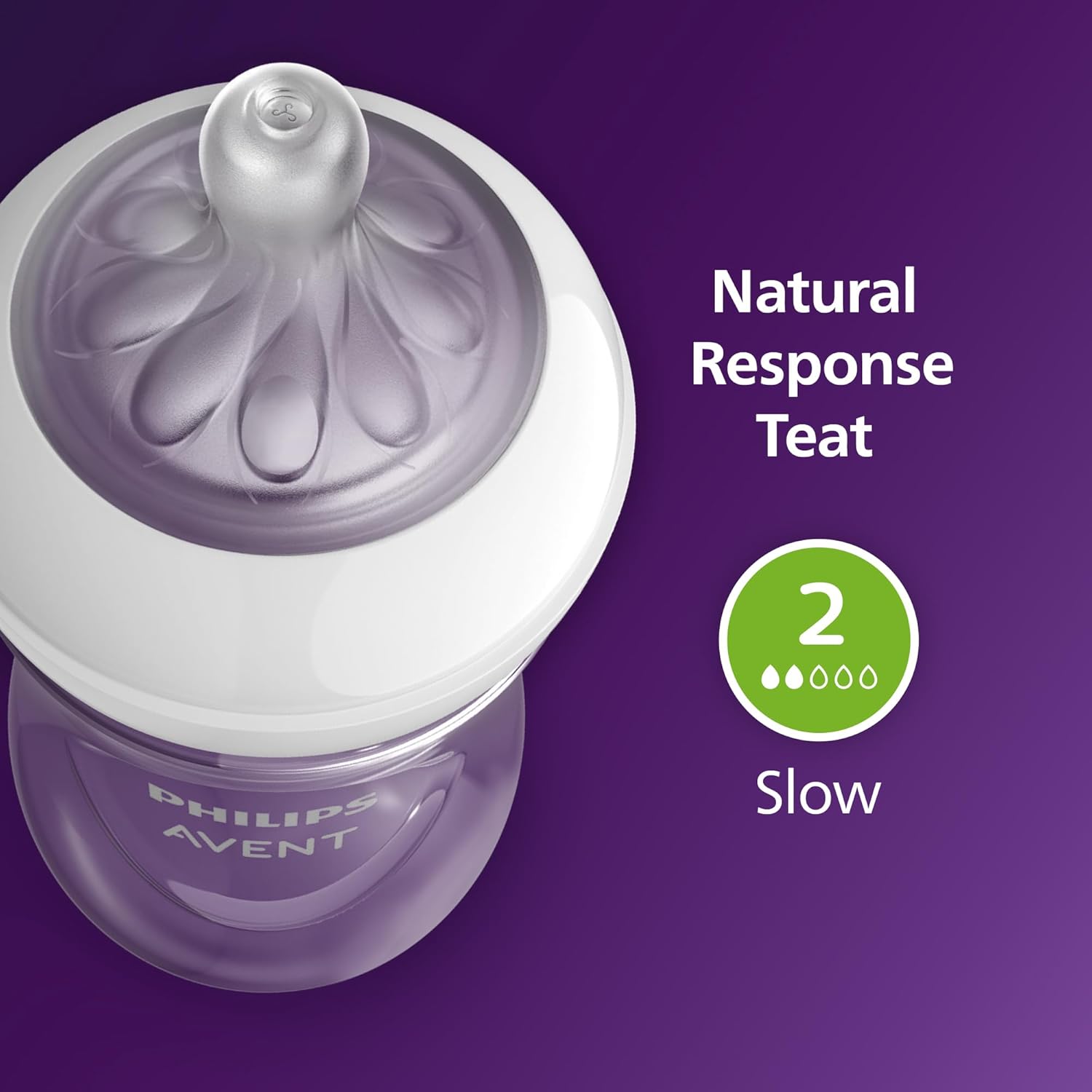 Philips Avent Natural Response 3.0 purple baby bottle 125ml two pack
