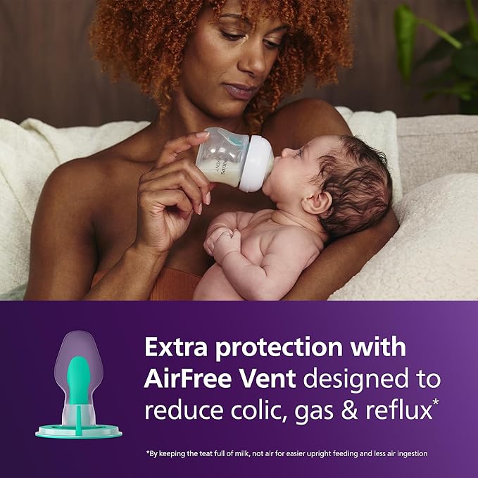 Philips Avent Natural Response 3.0 125ml baby bottle two pack white teal AirFree Vent