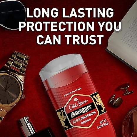 Old Spice Swagger deodorant stick, 3.8 oz, red and white container
