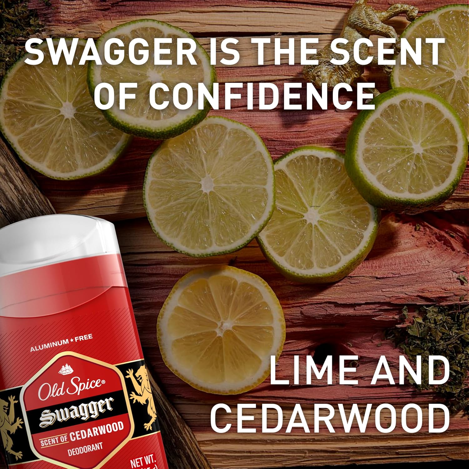Old Spice Swagger red deodorant stick, 3.8 oz cedarwood scent