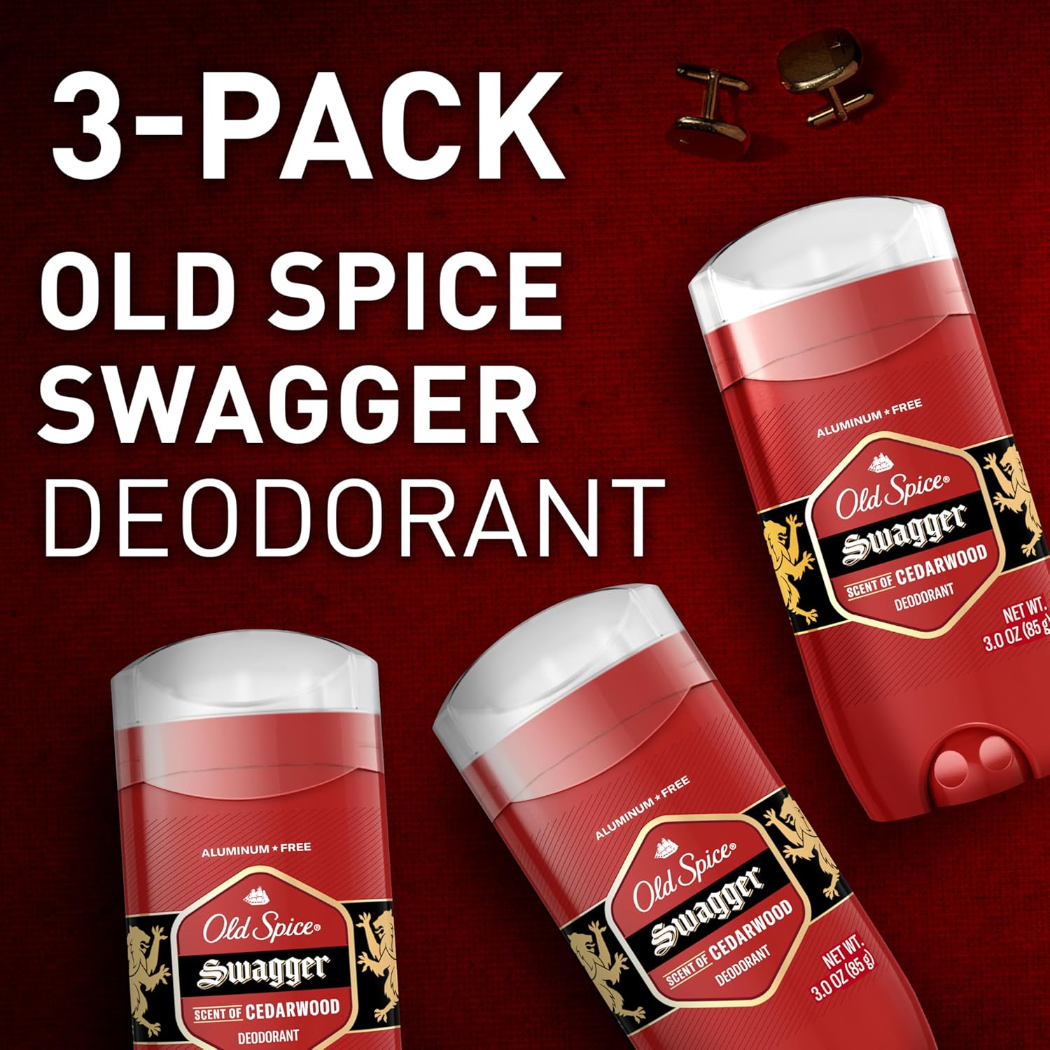 Old Spice Swagger red deodorant stick, 3.0 oz, pack of three