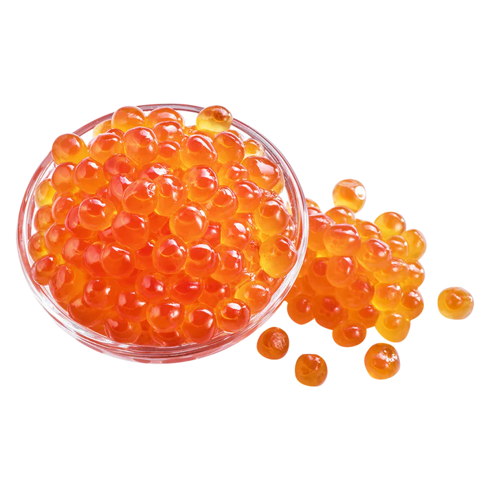 Makari Caviar Luminous Body Glycerin with red-orange gel beads in container