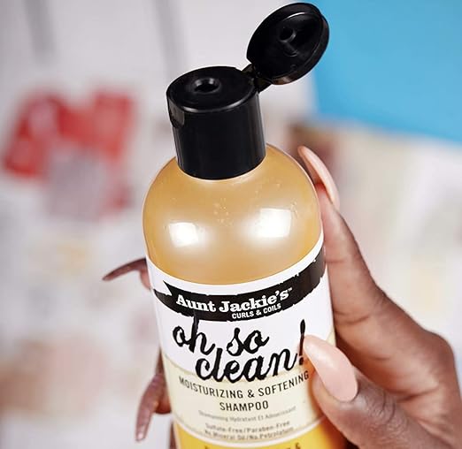 Aunt Jackie's oh so clean moisturising and softening shampoo 6oz bottle with black flip cap