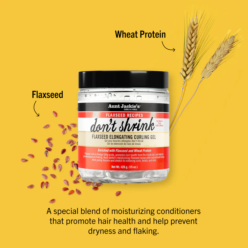 Aunt Jackie's Don't Shrink Flaxseed Elongating Curling Gel 426g jar
