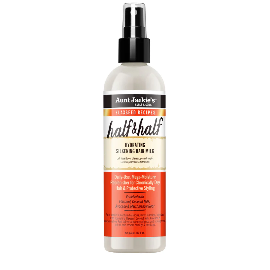 Aunt Jackie's Flaxseed Half & Half hydrating silkening hair milk 355ml spray bottle