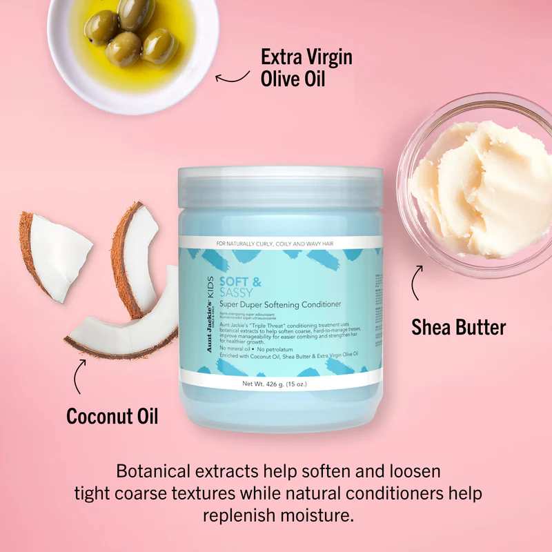 Aunt Jackie's Kids Soft & Sassy Super Duper Softening Conditioner 426g jar