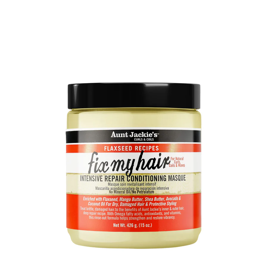 Aunt Jackie's Flaxseed Recipes Fix My Hair Intensive Repair Conditioning Masque 15 oz