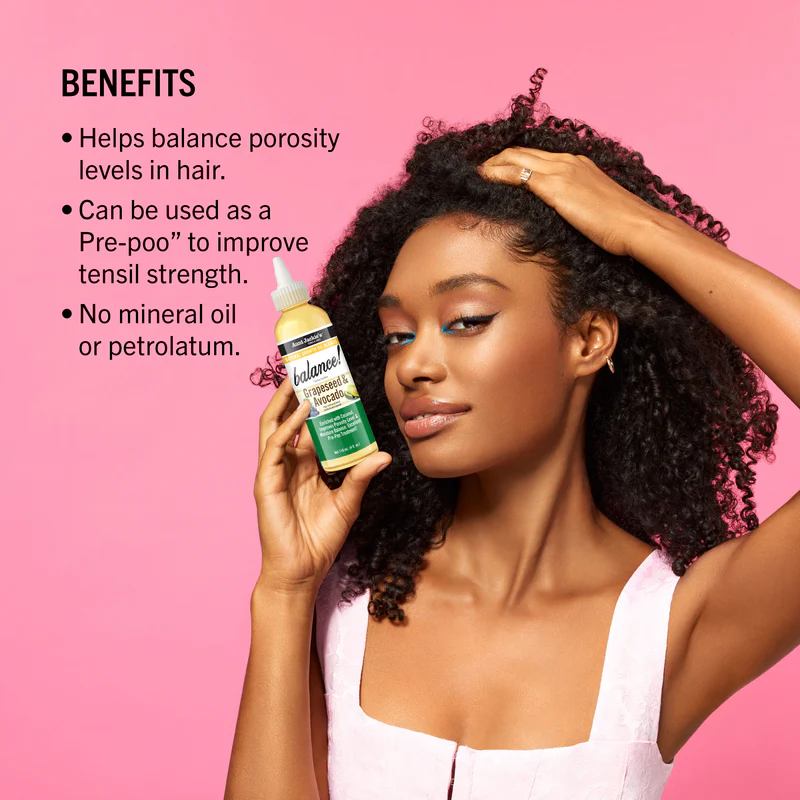 Aunt Jackie's Natural Growth Oil Blends Balance grapeseed and avocado pre-shampoo treatment, 4 oz bottle