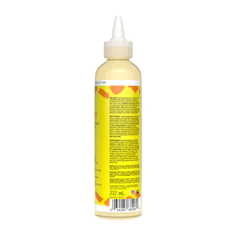 Aunt Jackie's Kids E-Blast Daily Oil for dry scalp, 237 ml bottle with applicator nozzle
