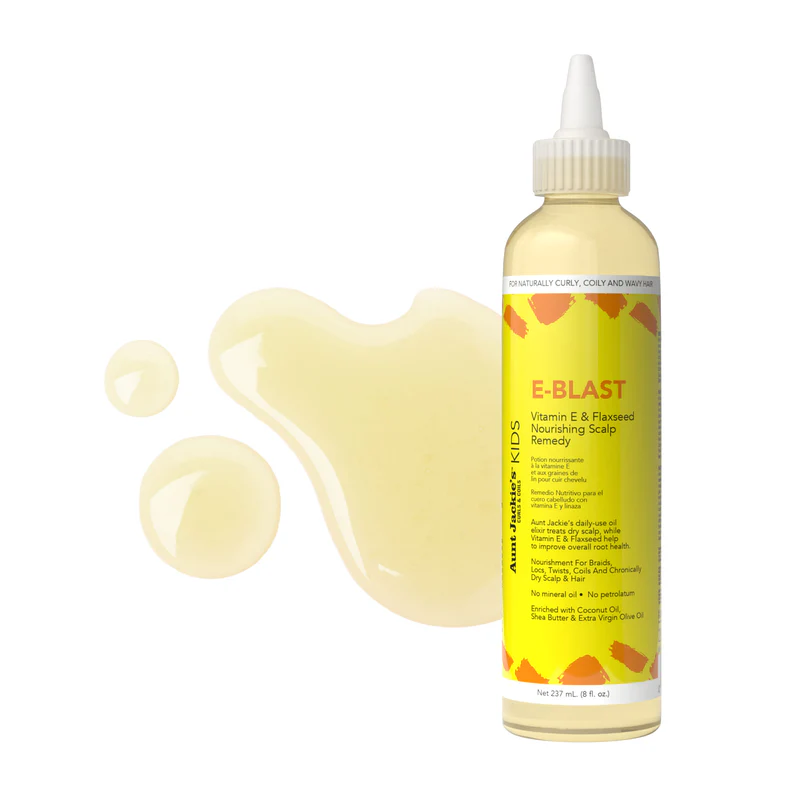 Aunt Jackie's Kids E-Blast Daily Oil 8 oz bottle with Vitamin E and Flaxseed for dry scalp