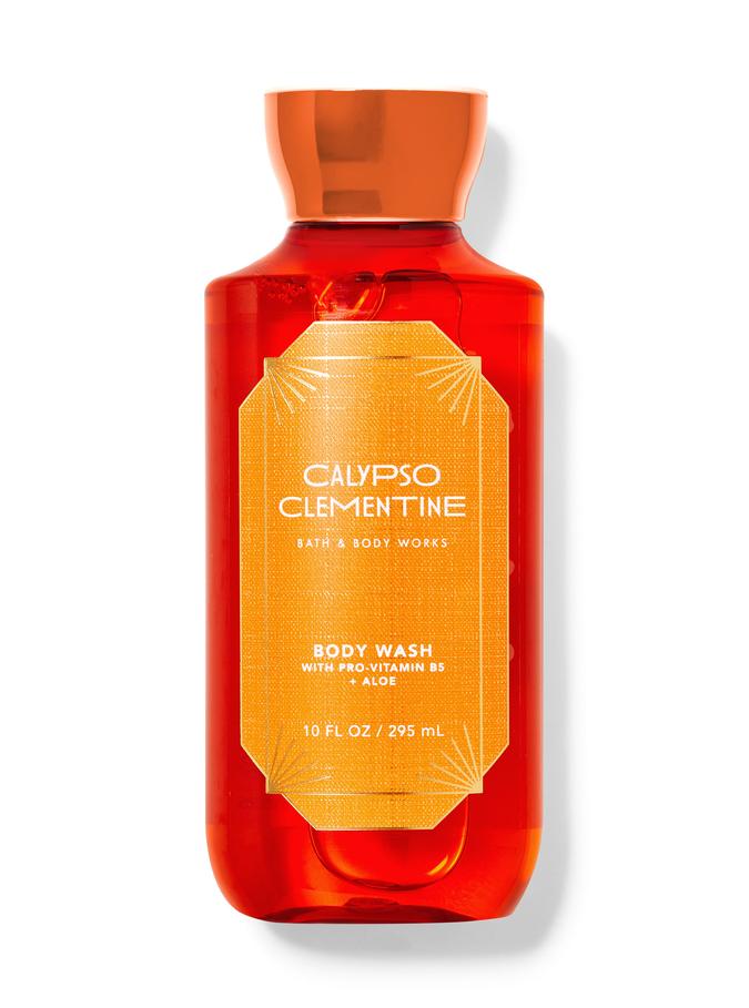 Bath & Body Works Calypso Clementine 295ml body wash bottle with orange label