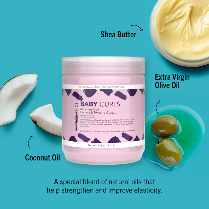 Aunt Jackie's Kids Baby Curls pink curling and twisting custard 15 oz jar