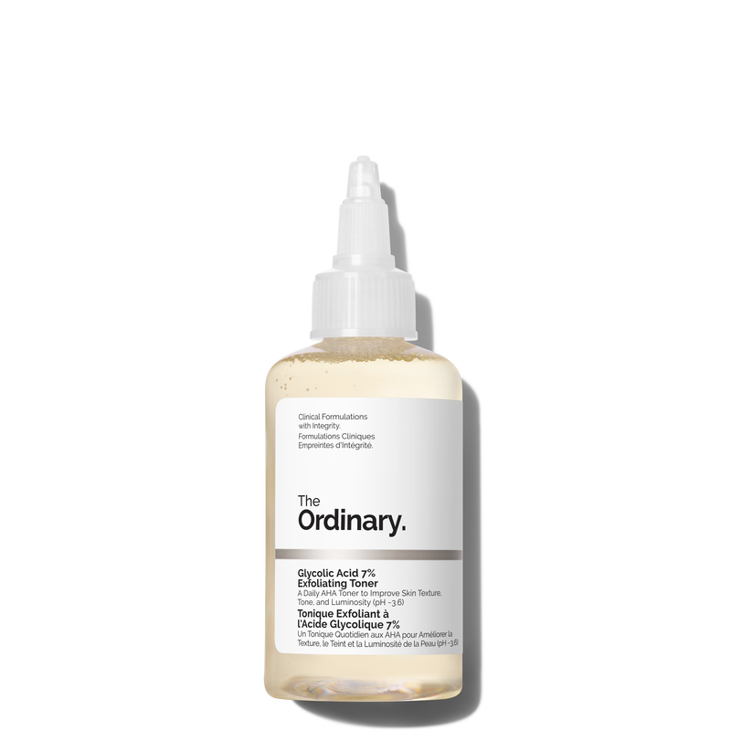 The Ordinary Glycolic Acid 7% Exfoliating Toner 240ml bottle with spray top