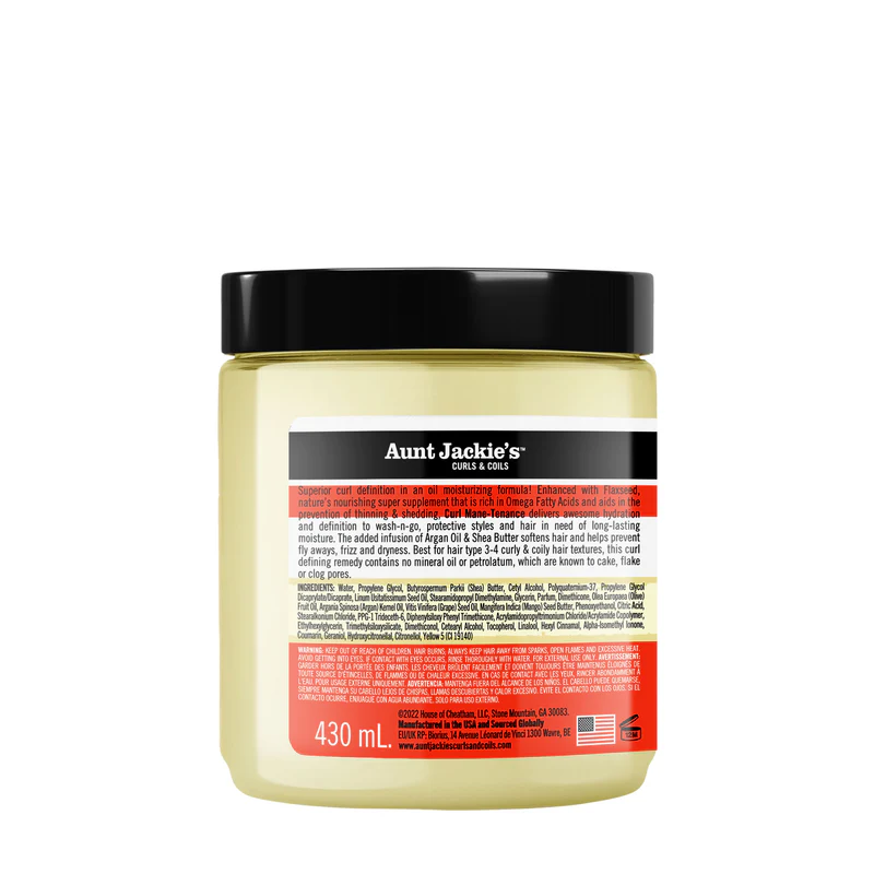 Aunt Jackie's Flaxseed Recipes Curl Mane hair gel 430ml jar with black lid