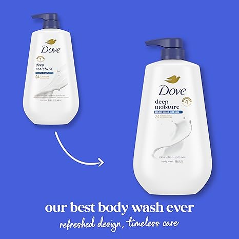 Dove Deep Moisture Renewing Body Wash 30.6 fl oz pump bottle white