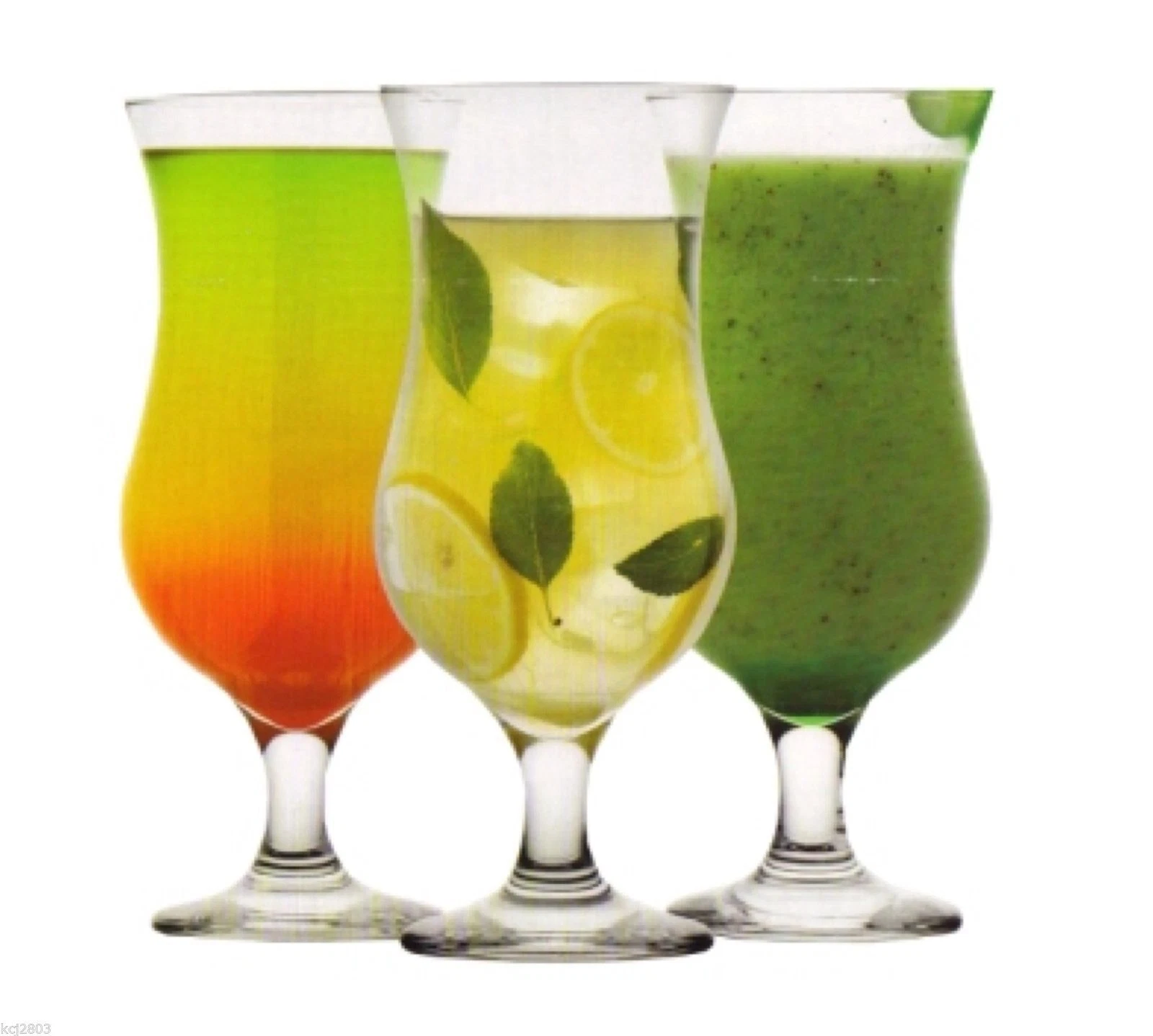 FST593 Hurricane cocktail glasses 16oz set of six with drinks