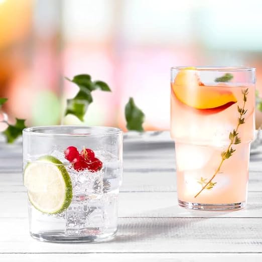 Hill Stacking Whisky Toughened Glass 10.5oz clear drinking glass