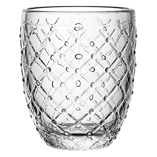 Lattice Old Fashioned Tumbler 11oz clear glass set of 6