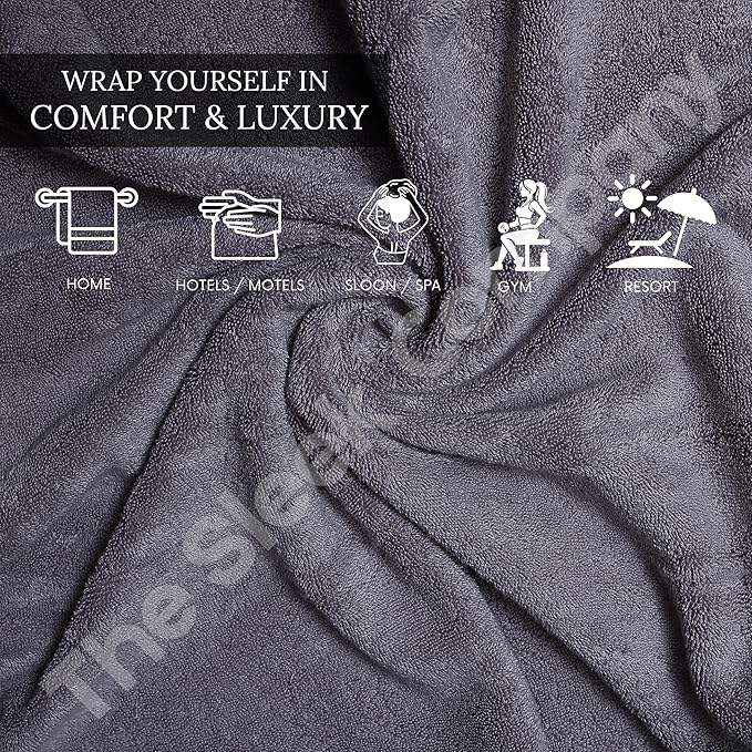 Royal Egyptian 700 GSM white bath towel, 70x130cm, soft textured fabric