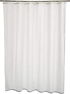 White Pearl plain white hookless shower curtain 180x180cm