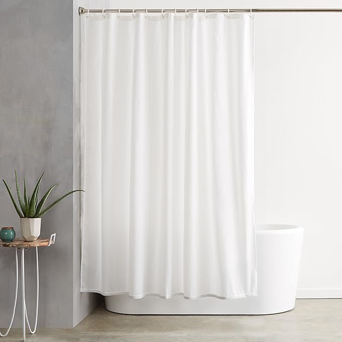 White pearl plain hookless shower curtain 180x180cm for bathroom