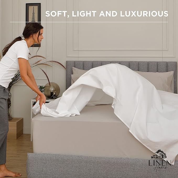 200TC 100% cotton percale fitted sheet 16" extra deep double white