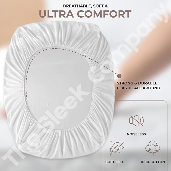 200TC 100% cotton percale fitted sheet white superking 12 inch deep pocket