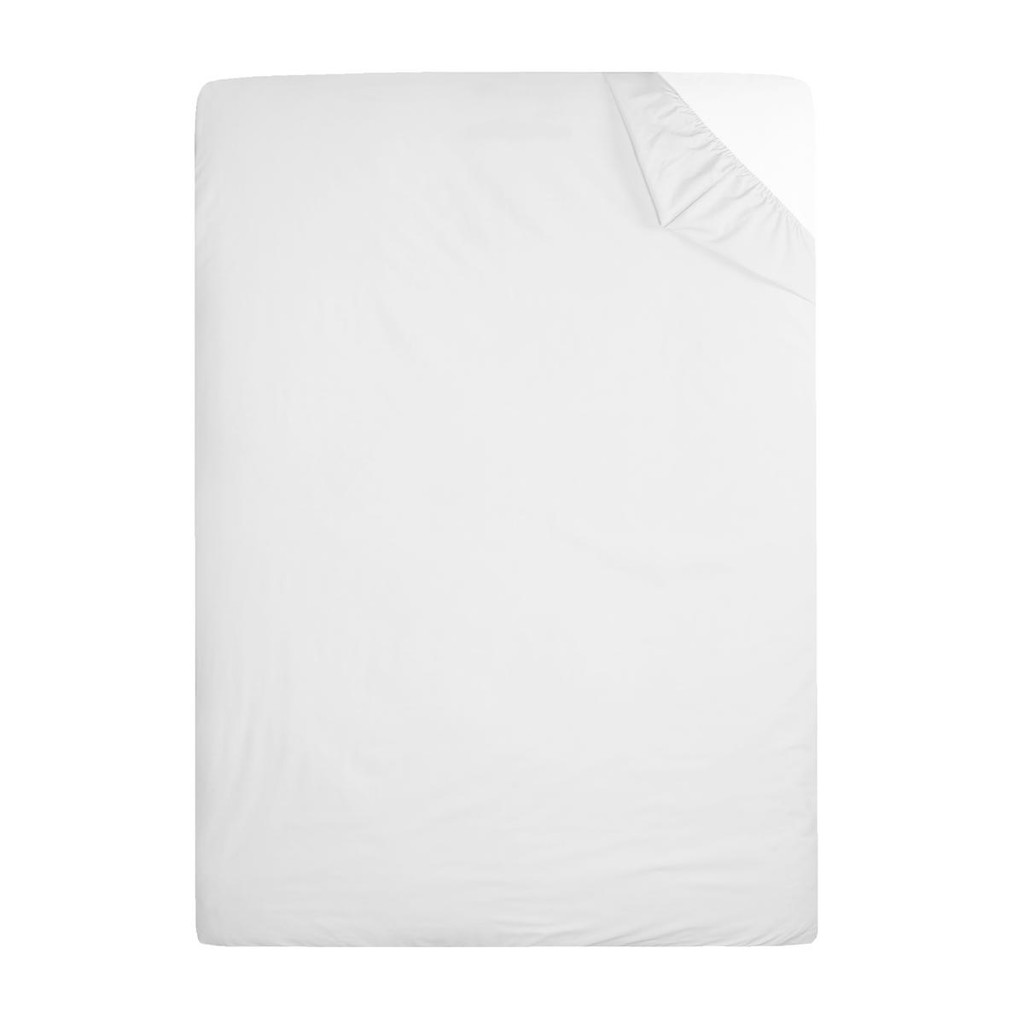 200TC 100% cotton percale fitted sheet white superking 12 inch deep
