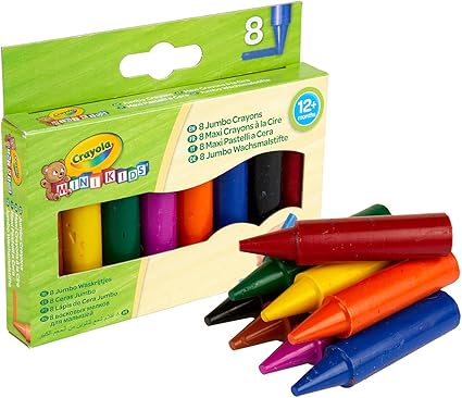 Crayola Cbeebies 8 jumbo crayons assorted colours set