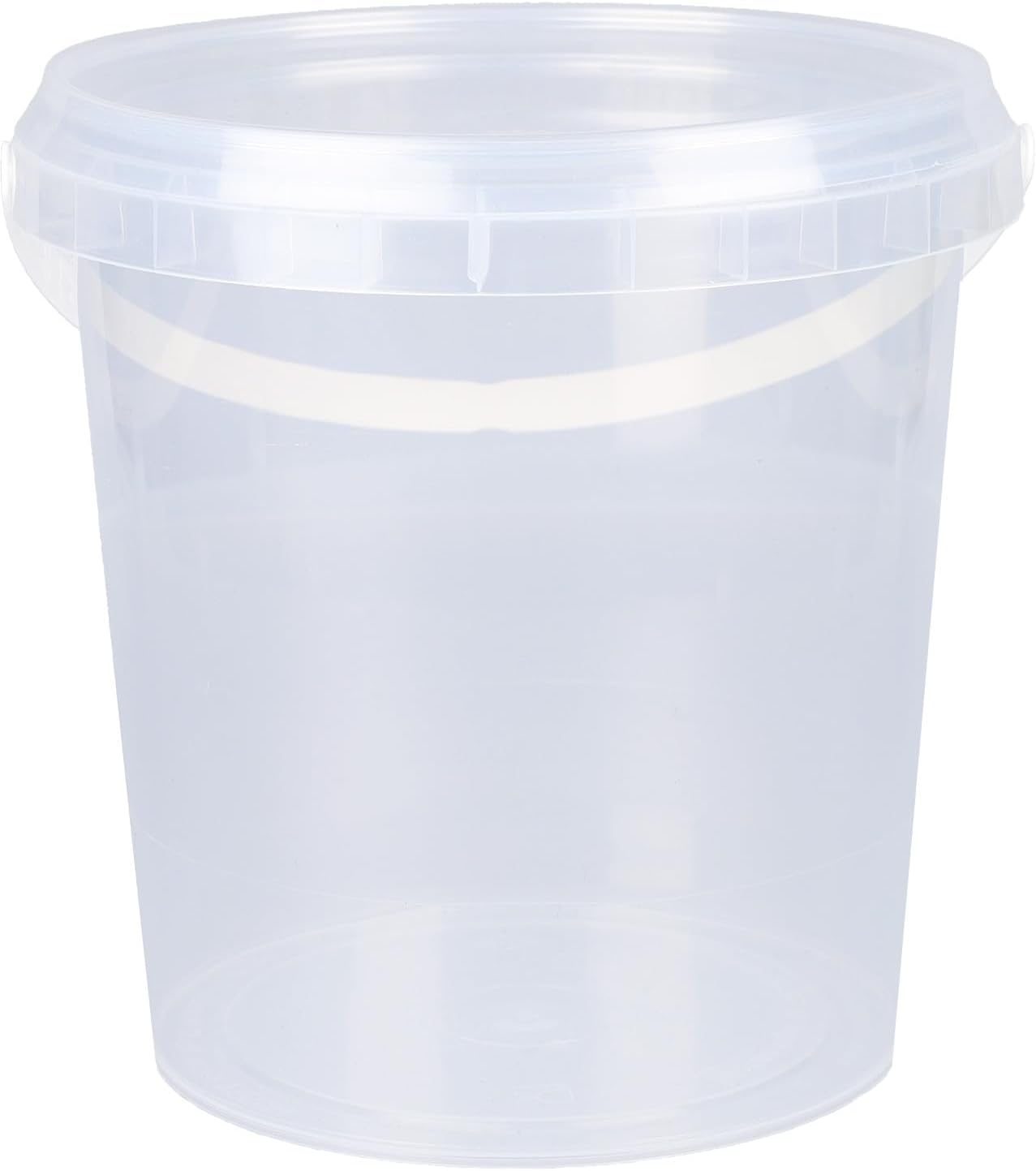 White round plastic bucket 10 litre with lid and handle