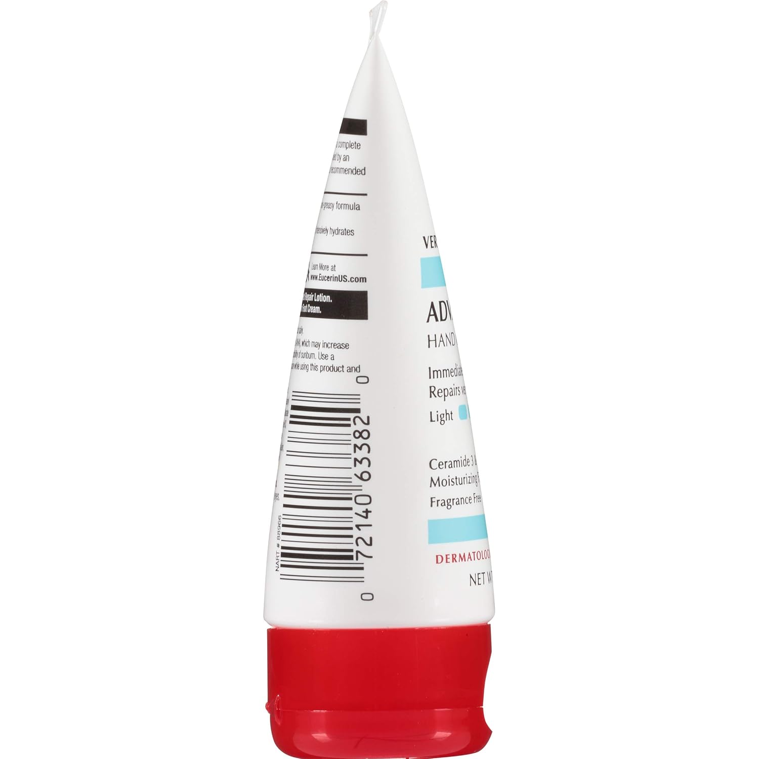 Eucerin Advanced Repair unscented hand cream 2.7oz tube with red cap